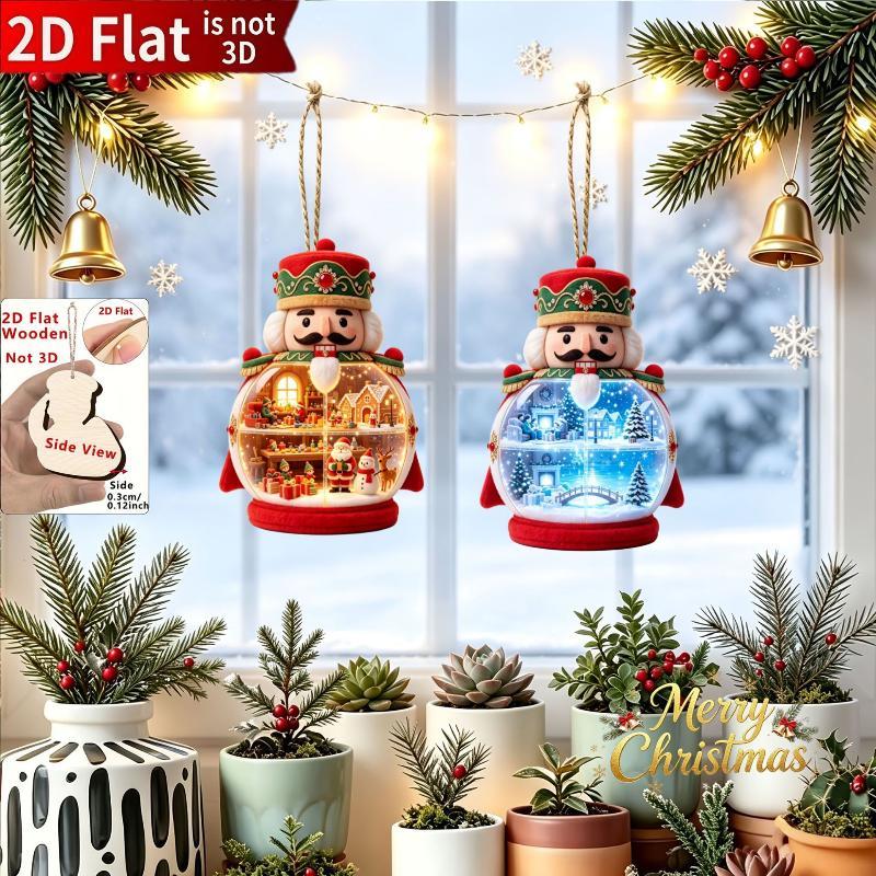 Set Of 10 Wooden Nutcracker-Themed Hanging Ornaments With Strings – Festive Holiday Tree & Party Decorations
