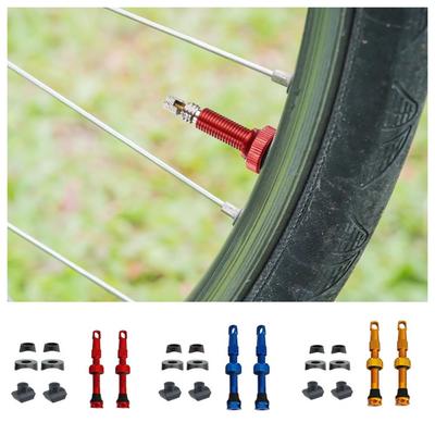 1/8Pcs Aluminum Zinc Zinc Alloy Bicycle Valve Set with Wrench Cap Tubeless Tire Valve MTB Bike