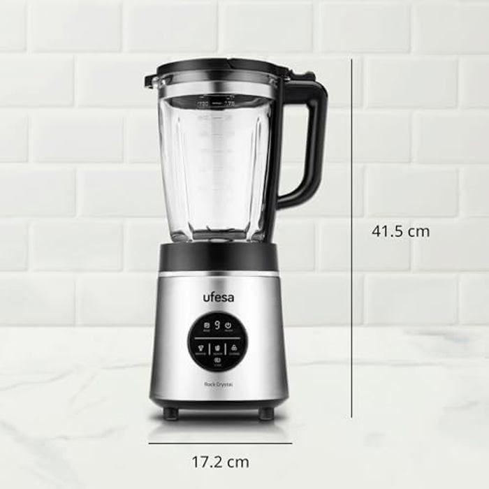 Mixeur Multifonction - UFESA - Rock Crystal - 1800W - Carafe en Verre 1,75L - 6 Lames en Acier Inoxydable
