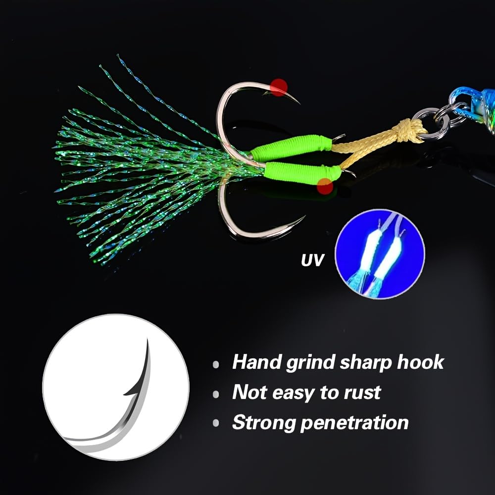 SHUOSEN Metal Jig Set 20g 30g 40g 60g 3D Fishing