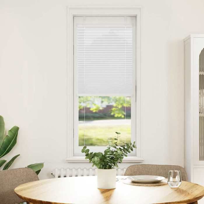VidaXL Store plissé blanc 40x150 cm largeur du tissu 39,4 cm polyester, store plissé de fenêtre, store accordéon, store 4015488