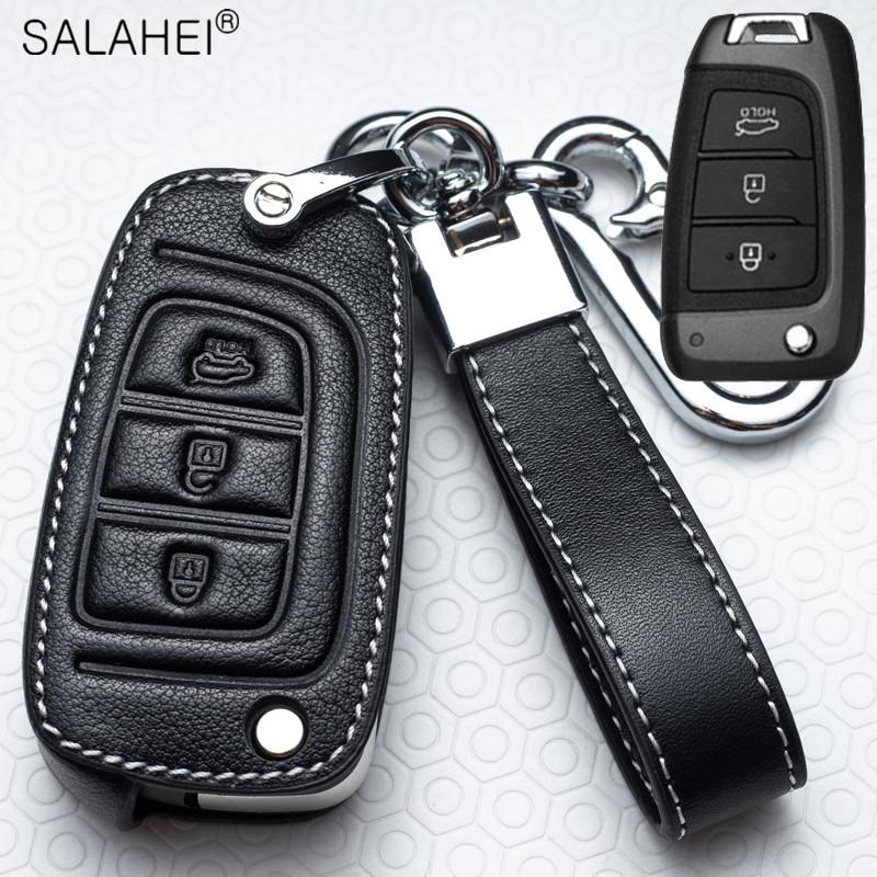 Leather Car Smart Key Cover Case Holder Protection For Hyundai Tucson Mistra Ix25 Ix35 I20 I30 I40 Hb20 Tm