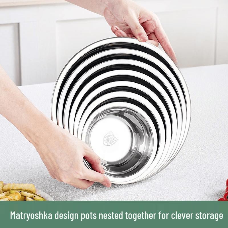 

ZISIZ Non-Magnetic 18CM Stainless Steel Multi-purpose Bowl Set (4-Pack)