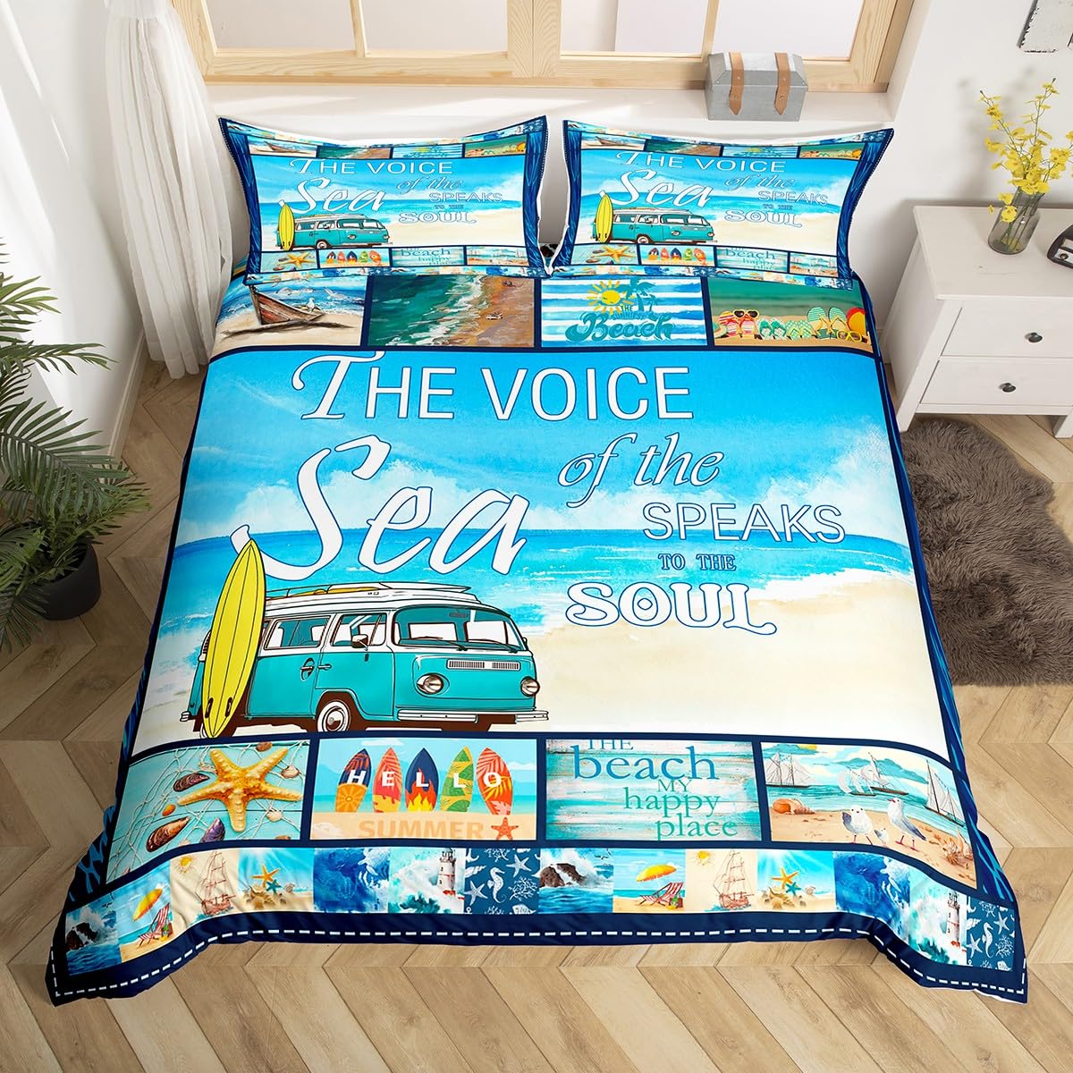 

Summer Theme Duvet Cover For Teens Adults Duvet Cover Queen Lightweight Down Room Decor 2 Pillowcases 1 Duvet Cover No Comforter EU Single(135x200cm)