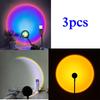 1-3PCS LED Sunset Lamp Nightlights USB Projector Birthday Party Decoration Mood Lights For Bedroom Living Room Wall Photography