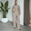 Cross-border European and American women's clothing  Amazon stand-up collar casual button lantern sleeve top fashion wide-leg pants