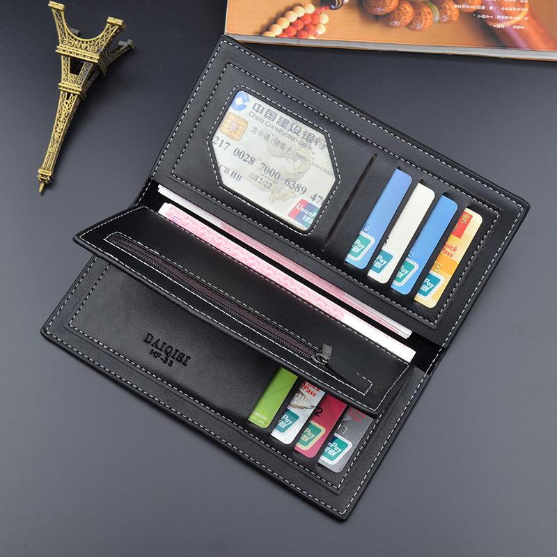 Men's Vertical Soft Leather Wallet - Long, Thin, Multi-Card Slot, Large Capacity, Fashionable