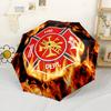 Fire Department Emblem Outdoor Automatic Umbrella Compact 8-Rib Lightweight Lightweight Travel Essential Fashion Lovers Birthday/Christmas Gift