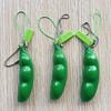 Confezione da 3 Portachiavi Fagioli Edamame Spremibili Giocattolo Fidget, Puchi Puti Mugen Pisello Soia Portachiavi Antistress Regalo