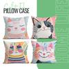 Abstract Cat Cushion Pillowcase Printed Polyester 45x45cm Throw Pillowcover Decorative Sofa Cushion Pillowslip Home Decor