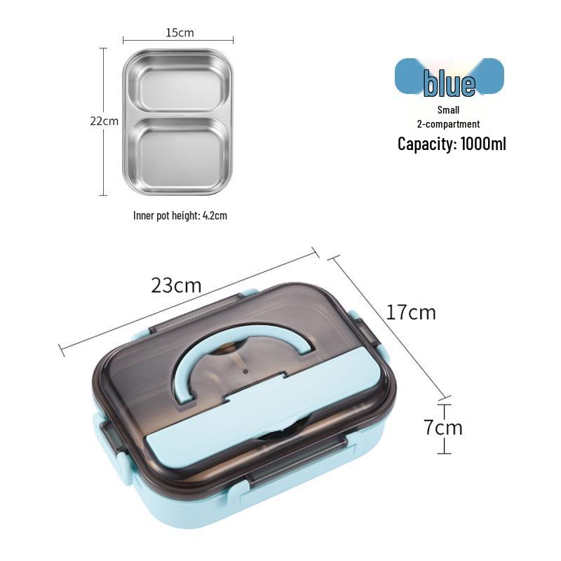 304 Stainless Steel Insulated Bento Lunch Box, Microwaveable & Compartmentalized for Students & Office Workers