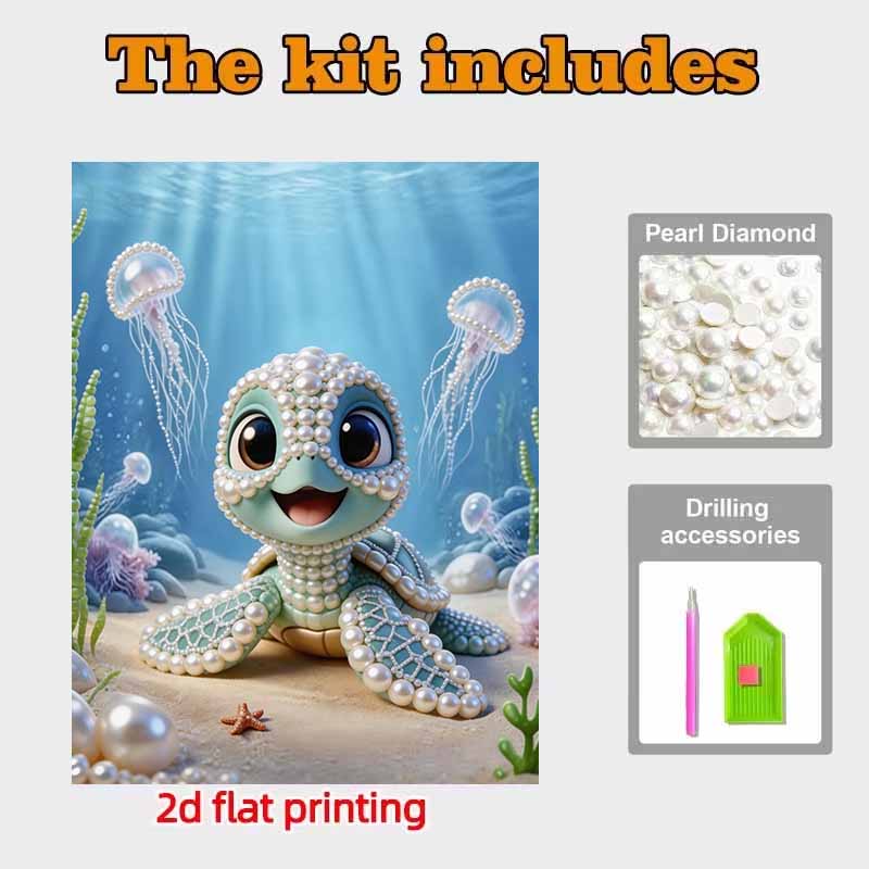 DIY Cute Turtle Pearl Diamond Art Kits Without Frame 30x40cm Gem Art Diamond Painting Kits for Adults/Beginners Gift Idea Home Wall Decor