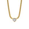 Fashion Temperament Love Stainless Steel Bracelet Necklace Set Internet Celebrity Popular Diamond-encrusted Peach Heart Jewelry Ladies Tide