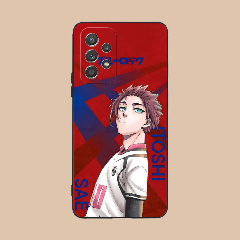 

Blue Lock Itoshi sae Phone Case for Samsung Galaxy A73 72 71 70 56 55 54 53 52 36 35 34 23 16 15 5G Colour Printing Cover Luxury Galaxy A51 5G