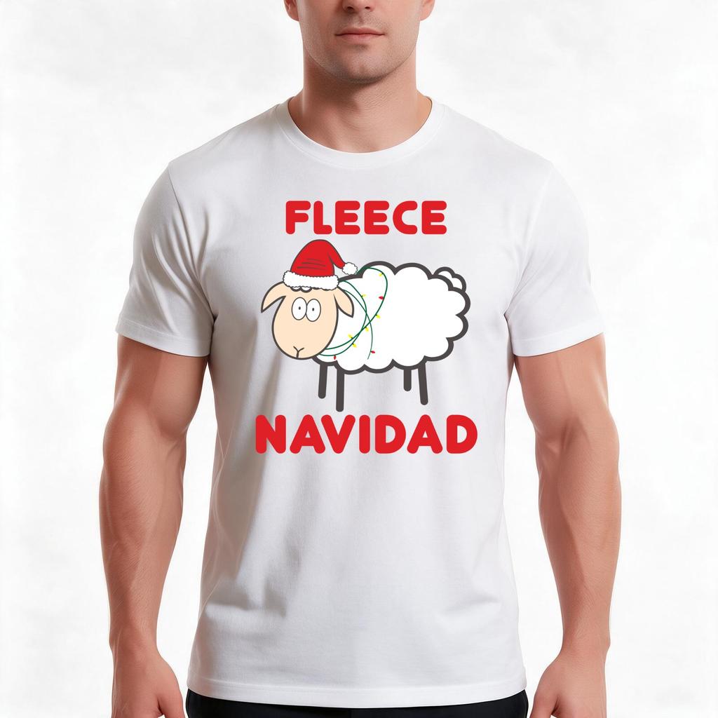 Fleece Navidad Christmas Shirt Tshirt Summer Casual Cotton Tee Oversized Streetwear Tops Vintage Graphic Print