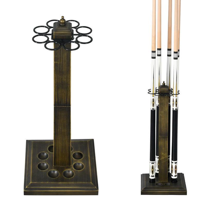 8-Hole Metal Floor-Standing Billiard Cue Rack