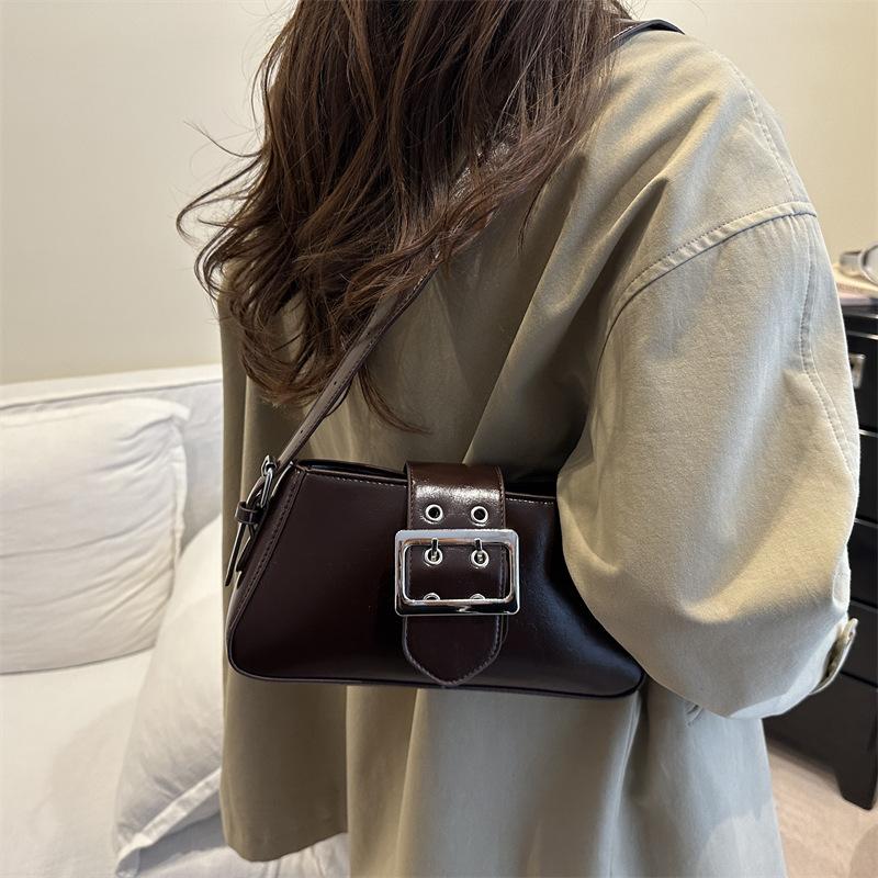 Vintage Schloss Design PU Umhängetaschen für Damen Einfache einfarbige Damen Achseltasche Lässige Femlae Phe Handtaschen Geldbörse