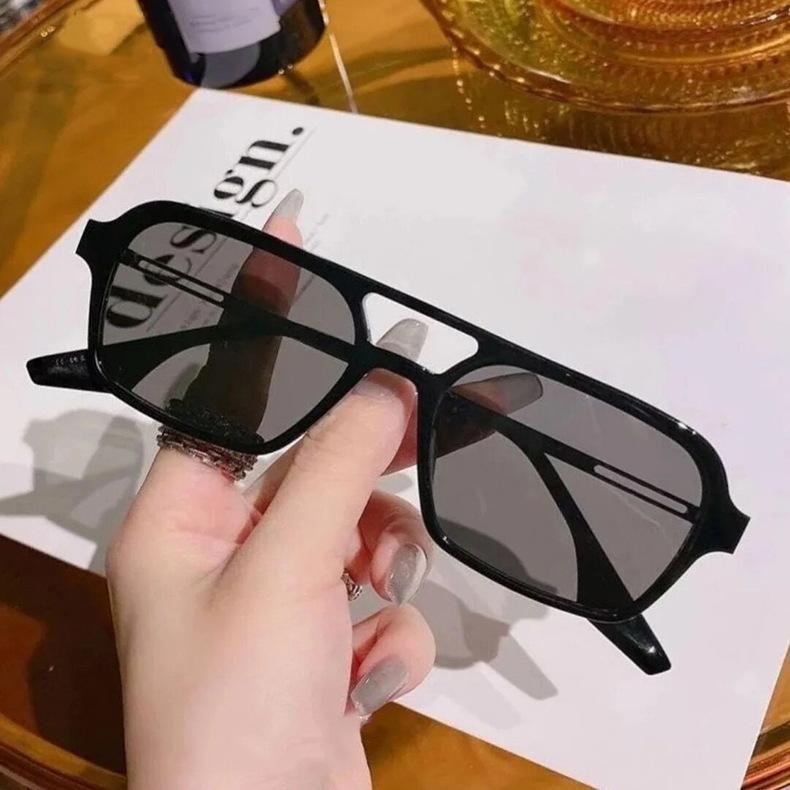 vintage Retro Square Sunglasses Women Brand Vintage Travel Small Rectangle Sun Glasses For Female men women Double beam glasses