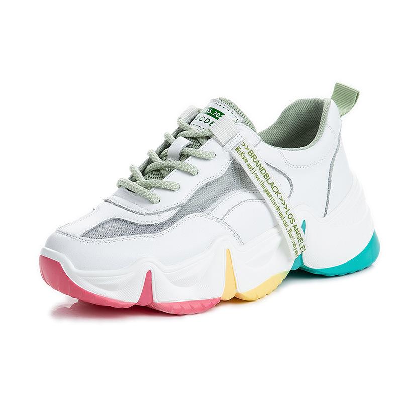 Dad Shoes Girl 2025 New Summer Breathable Casual Sports Versatile Shoes Children's Thick-soled Shallow Leather Women's Shoes Tide