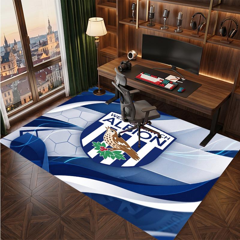 Tappeto in Velluto di Cristallo con Stampa del West Bromwich Albion Football Club, Comodo Assorbente d'Acqua Antiscivolo Tappeto per Pavimento Interno
