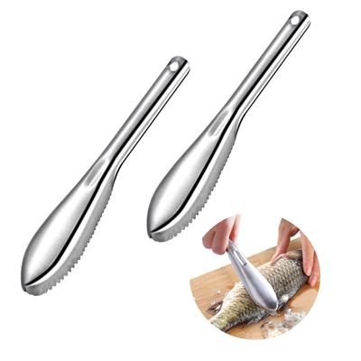 Herramientas de Cocina Cuchillo Limpiador de Pescado Desollador Rascador de Piel de Pescado Acero Inoxidable Escamas de Pescado
