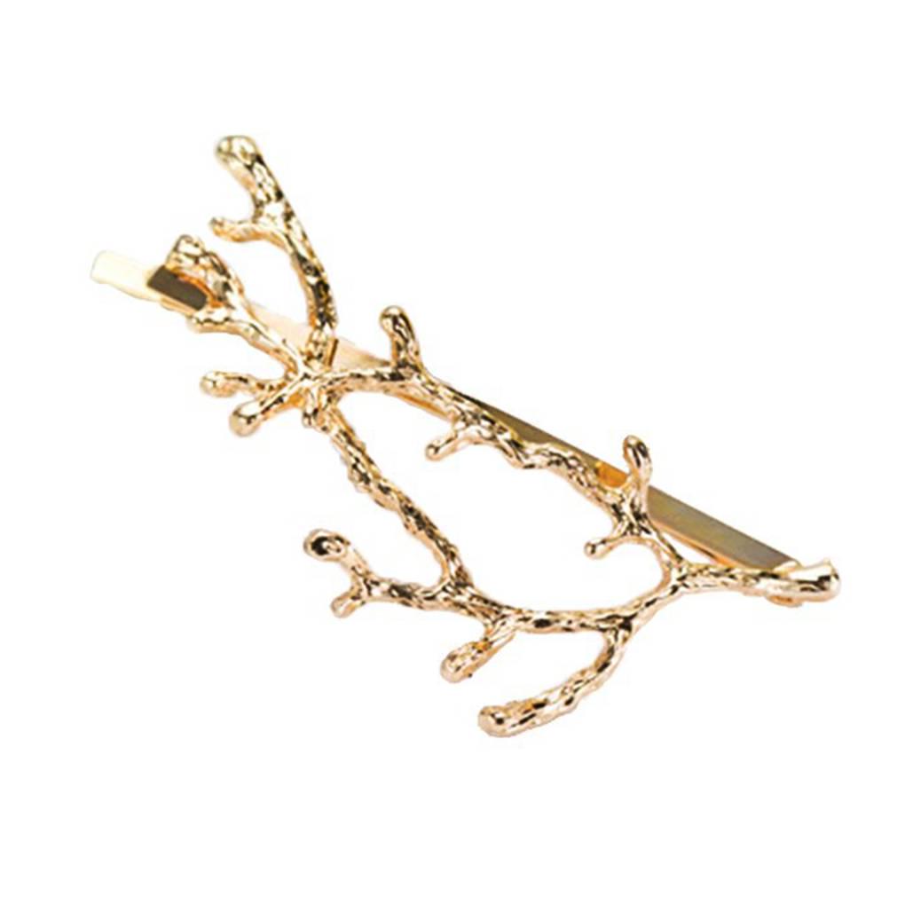 Женские Девушки Корейский Винтажный Золотой Серебряный Форма Ветки Дерева Сплав Заколка для Волос Головные Уборы Зажим для Волос Украшения золотой