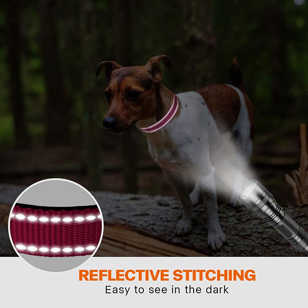 Dog Collar Soft Padded Reflective Safety Pet Collars with Locking Buckle Heavy Duty Adjustable Dog Collars for Medium Large Dogs