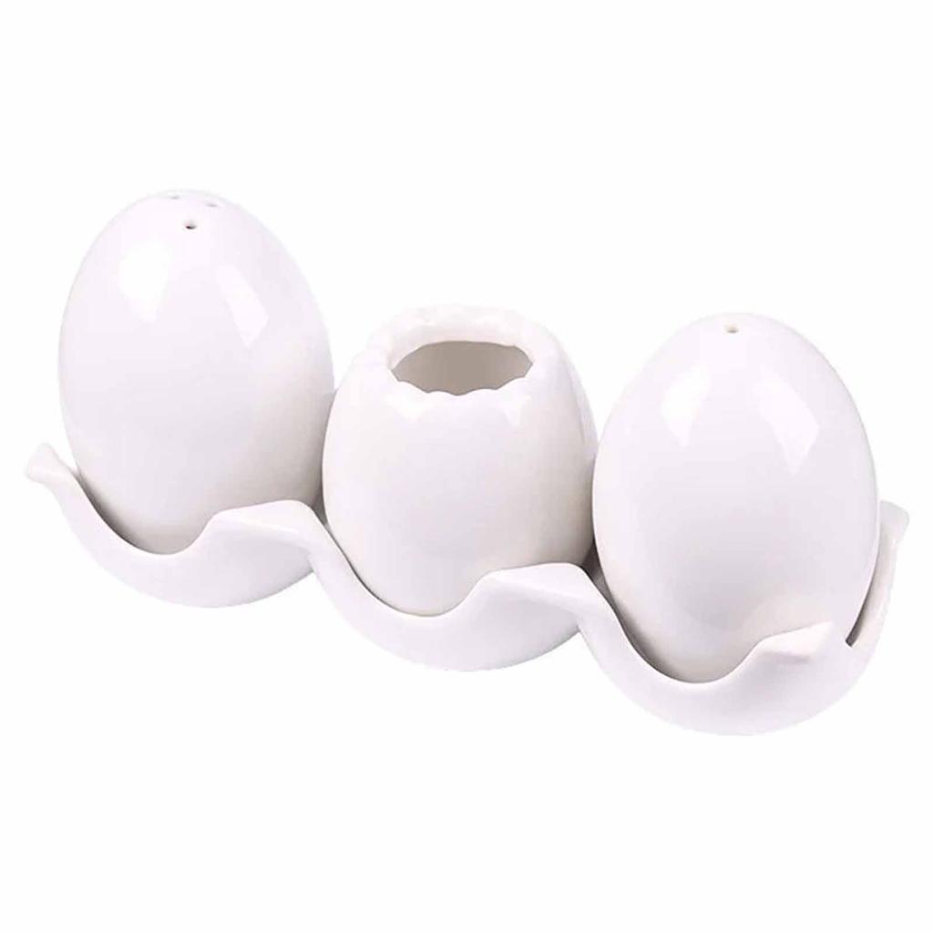 Egg,Shaped Ceramic Seasoning Bottles, ,Free Containers for Household, Kitchen, Restaurant & Hotel, Easy,Clean Condiment Jars