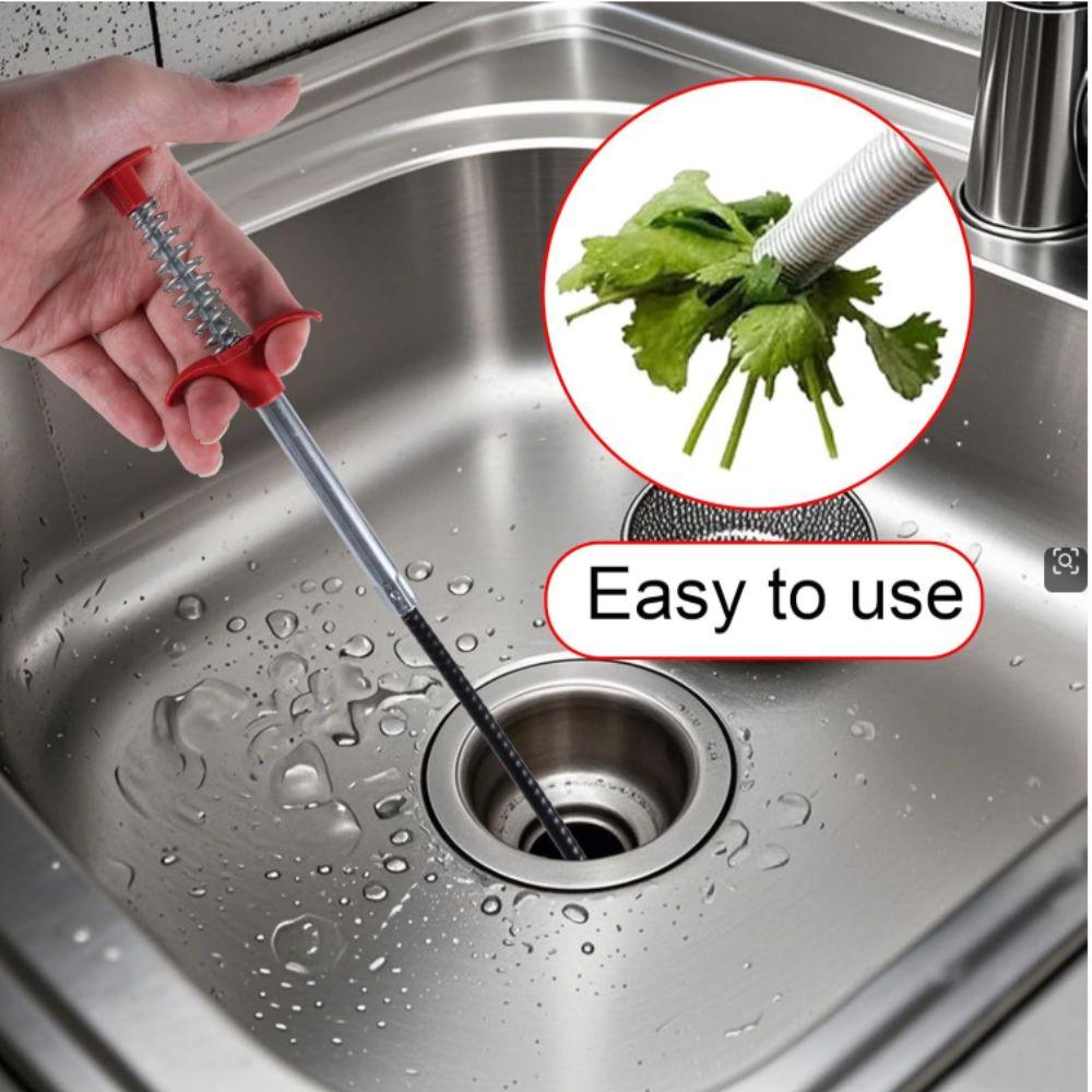 Flexible Design Sink Drain Clog Remover 4 Claw Mechanism Spring Grip Pipeline Dredging Tool Grab Handle Basement Drain
