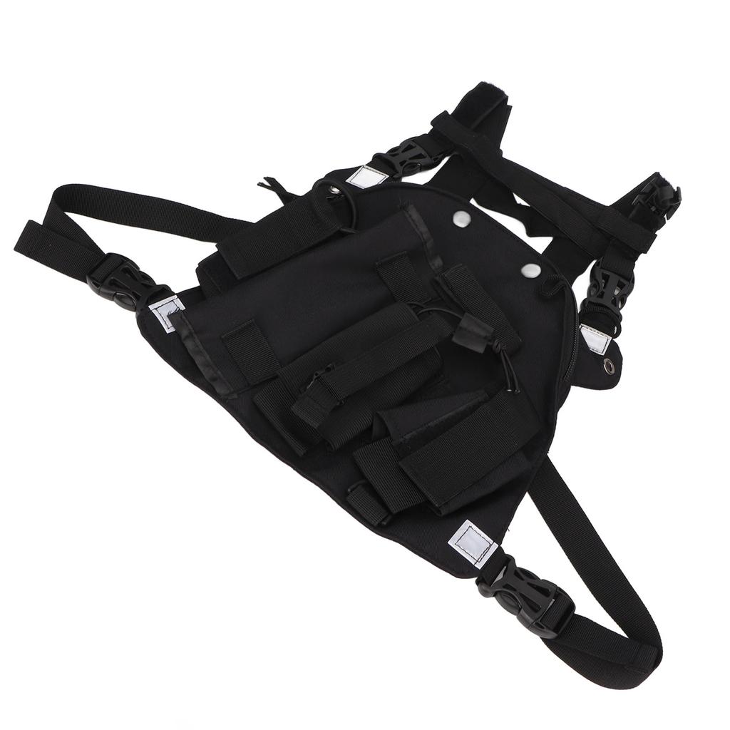 Radio Chest Harness Bag Oxford Cloth Universal Walkie Talkie Chest Pocket with Adjustable Shoulder