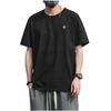 Short Sleeve Solid Short Sleeve Simple Crew Korean Size 50s X-cross Men's T-Shirt, Black, Color, Sportswear, Cotton/Polyester, One-Point Design,
