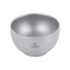 TOMSHOO 380ml Camping Cookware Titanium Bowl Outdoor Multifunctional Bowl Double Walled Heat Resistant Ultralight Portable Table
