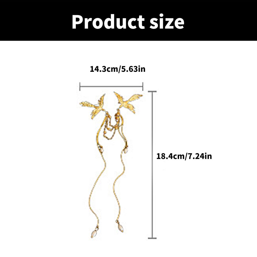 Delicate Phoenixes Brooch Long Fringe Animal Bird Pin Elegant Clothing Jewelry Accessory Anniversary Gift for Women