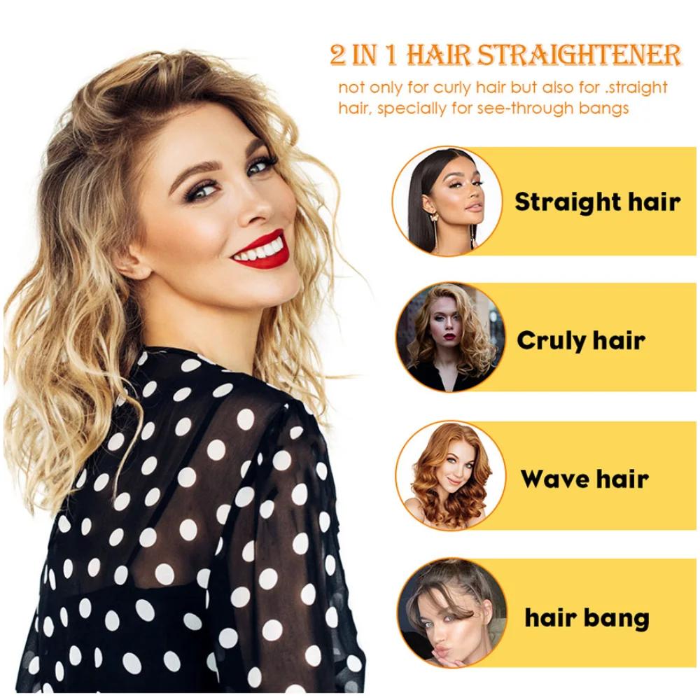 Mini kawaii kulma na rovné vlasy rovná kulma na dvojí použití dlaha elektrická kulma studentská kolej cestovní přenosná