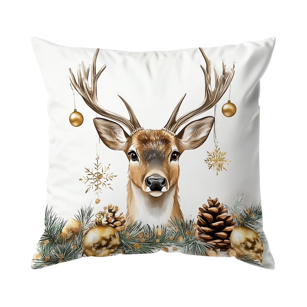 Watercolor Christmas Pillowcase Printed Polyester 40/45/50Cm Throw Pillowcover Decorative Sofa Cushion Pillowslip Home Decor