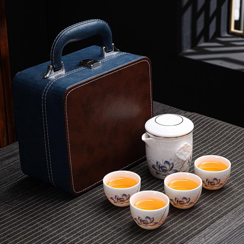 Panda-Themed Jade Tea Set 2024: Cultural Sichuan Travel Set - Perfect for Home, Outdoor Use & Gifts