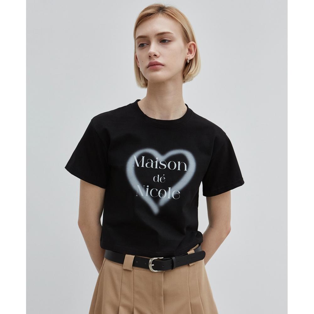 

NICKNICOLE NICOLE MAISON HEART SILKET CROP TOPBLACK