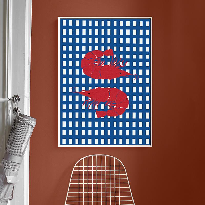 Pyszne Jedzenie Nigirizushi Krewetka Sardynka Plakat Obraz na Płótnie Zwierzę Morskie Skandynawska Sztuka Ścienna Do Kuchni Pokoju Dekoracja Domu