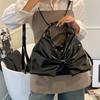 2025 new personalized trend high-end texture big bow tote bag shoulder bag casual solid color double shoulder women's bag