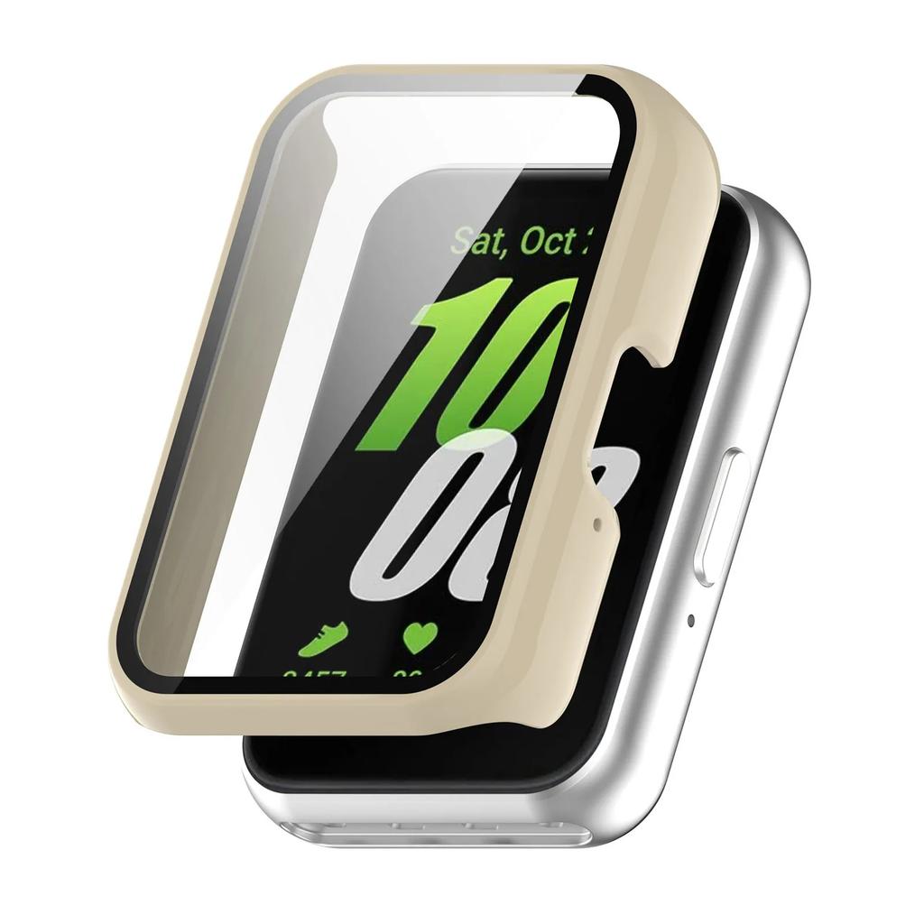 Glass+Case for Samsung Galaxy Fit 3 Accessories 2024 All-around Anti-scratch PC Frame Screen Protective Bumper Galaxy Fit3 Cover