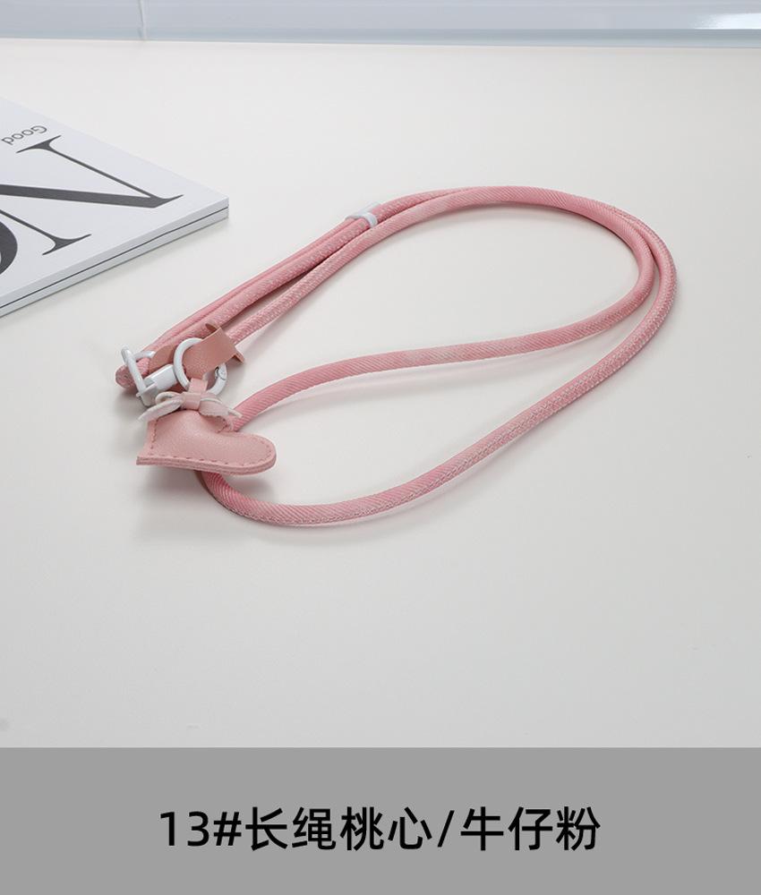 Leather messenger mobile phone lanyard love pendant long adjustable neck strap strong and durable gasket anti-lost women