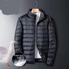 Lightweight Hooded Down Short Jacket with Stand Collar for Men & Women - Plus Size, Casual & Perfect for Outdoor Hiking