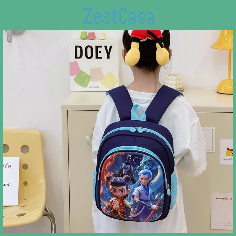 Pattern Ne Zha Printing Kids Backpack Schoolbag Breathable Large Bag Capacity