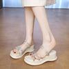 Fashion CRLAYDK Slide Sandals for Women Strappy Ladies Fashion Platform Open Toe Walking Wedge Rhinestone Beach Vacation Slippers