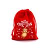 12pcs Christmas Velvet Bags Drawstring Pouch Xmas Candy Gift Bag Red Xmas Man Deer Happy New Year Gift Bags Party Favors Supply