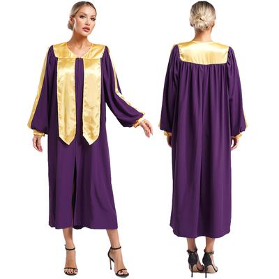 Toga da Coro Unisex Scollo a V Manica Lunga Color Block Cerniera Abito Costume per Feste a Tema Halloween Cosplay