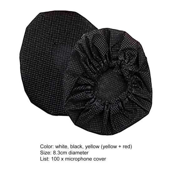 100Pcs Microphone Cover Anti-slip Karaoke Non-woven Disposable Windscreen Handheld Cap Pad for Recording