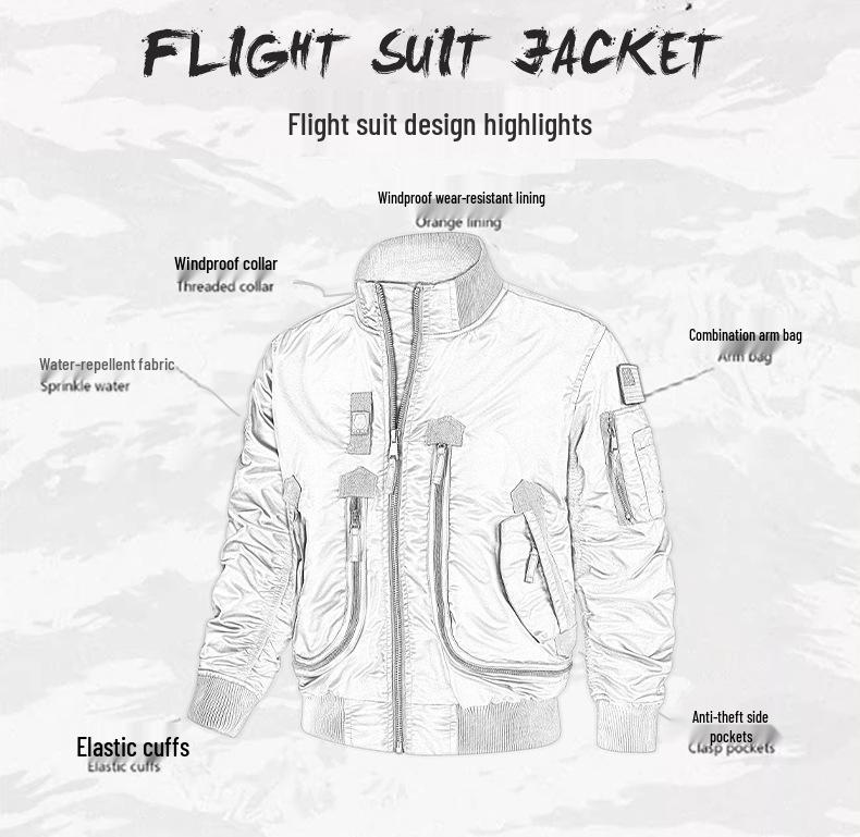 Men's Tactical Baseball Collar Pilot Jacket