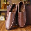 2025 Direct Sales Winter Warm and Cotton First-layer Cowhide Men's Single Shoes Genuine Leather Men's Shoes Lazy One-pedal Men's Leather Shoes