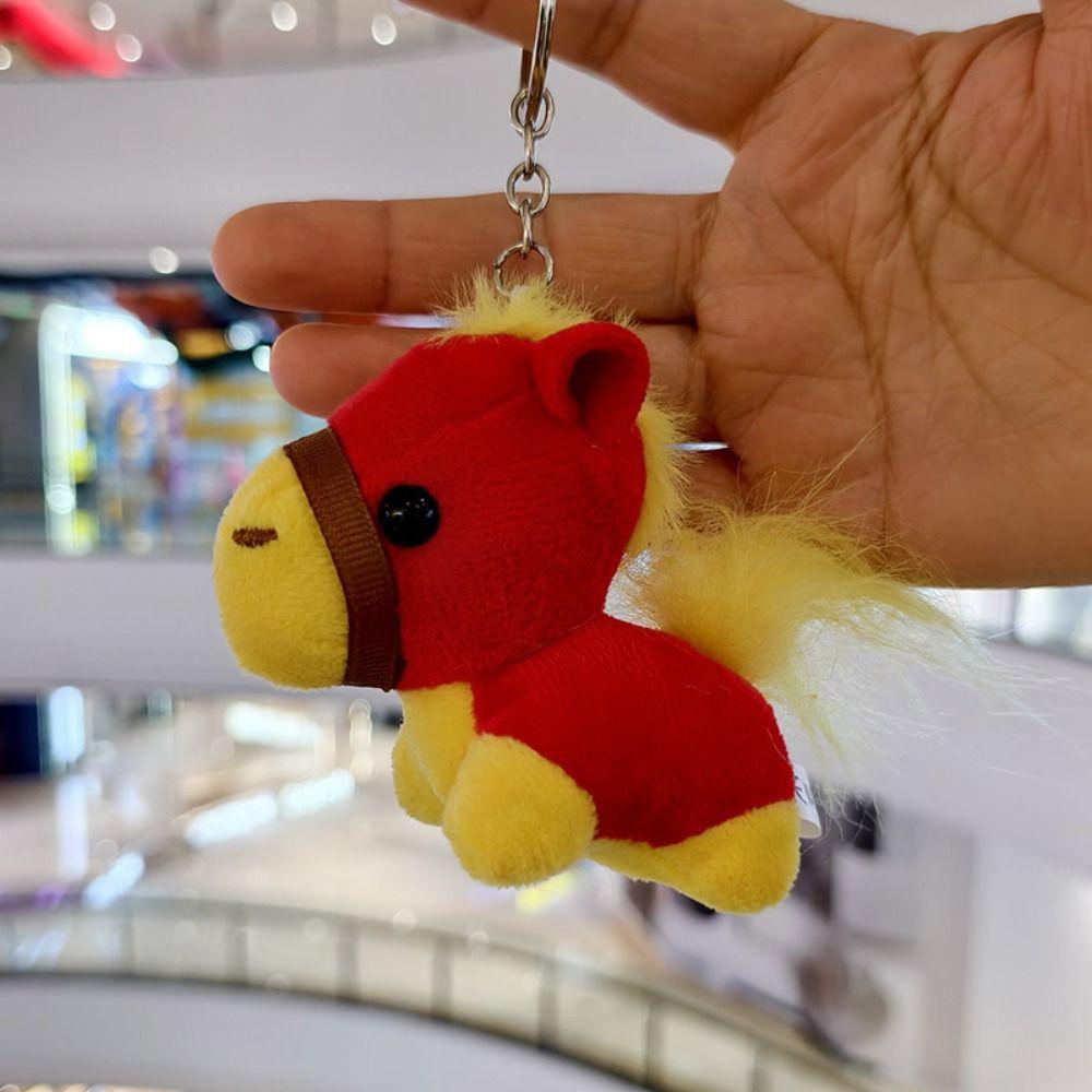 Mascot Dolls Plush Horse Keychain Mini Plush Horse Doll Pendant Zodiac Pony Figurine  Festive Decor